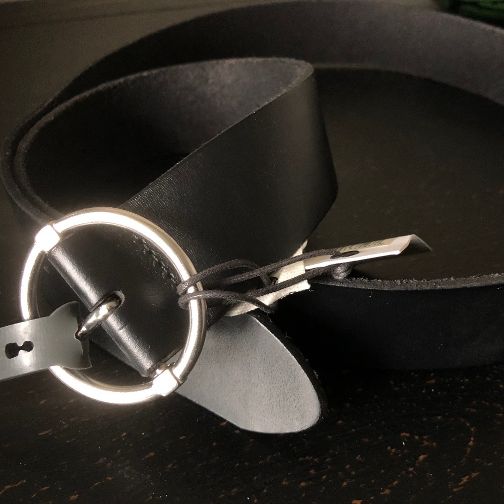 Black Leather Belt. Large